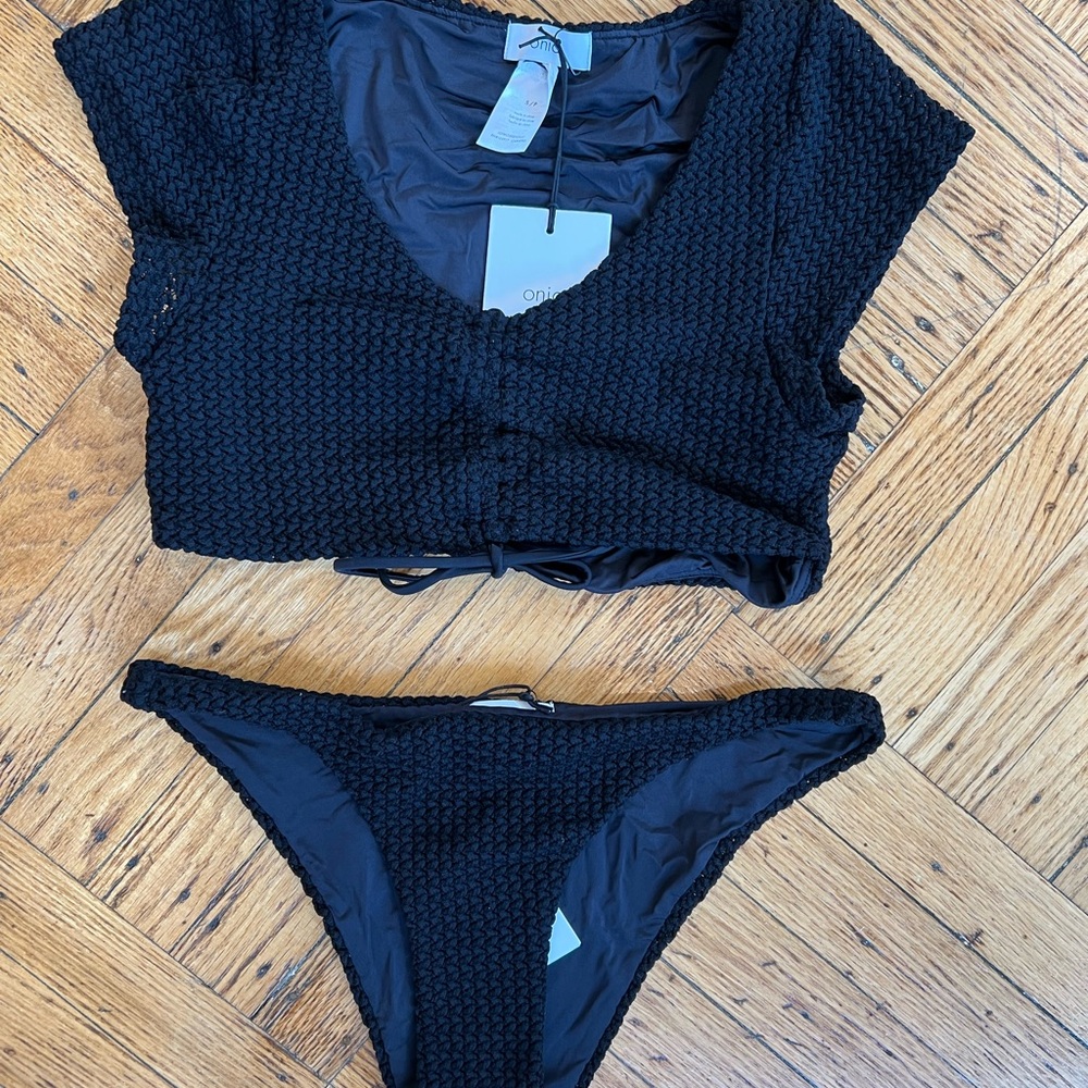 Onia Black crochet Bikini Set